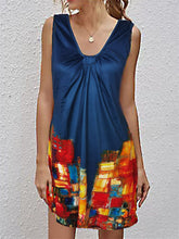 Vestido estampado sexy con cuello en V de verano